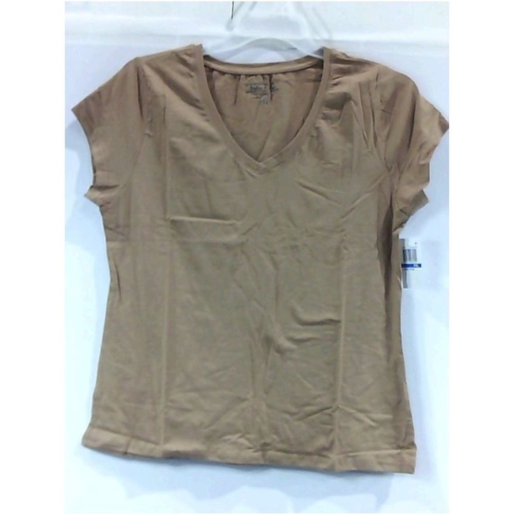Harlow Rose Womens CORE TEES Regular Short Sleeve Top, Tan, Size X-Large
